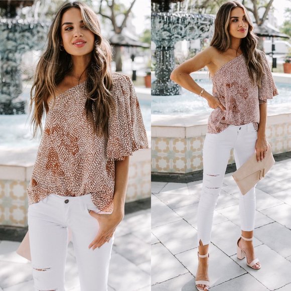 Vici Gemstone One Shoulder Blouse - S - NWOT - Picture 1 of 5